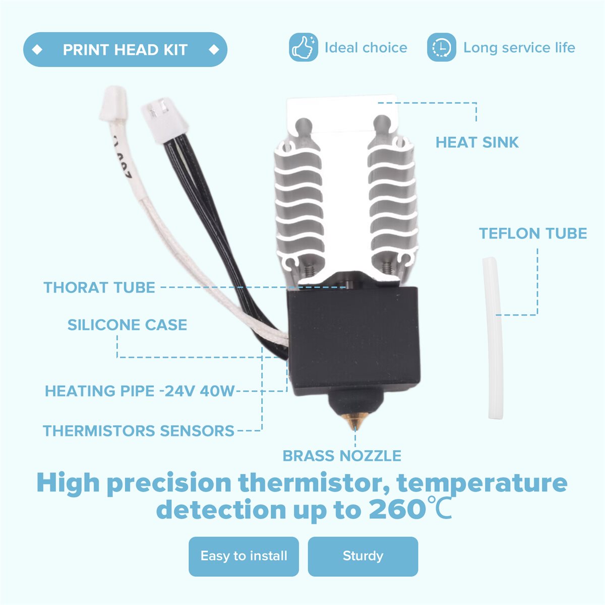 3D Printer Hotend Kit - Комплект хотэнда AT300 Arrival-For 3 V3