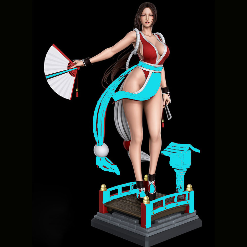 3D Printing Article - Миниатюрная статуэтка девушки с длинными волосами,