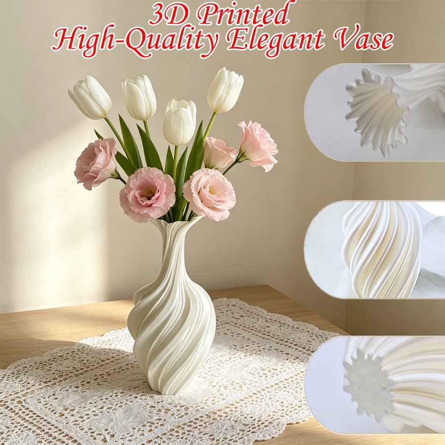 3D Printing Vase - Элегантная белая ваза, напечатанная на 3D-принтере,