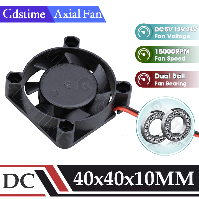 Cooling Fan 40Mm 3D - Вентилятор Gdstime 4010, 24В/12В/5В USB, 40x40x10
