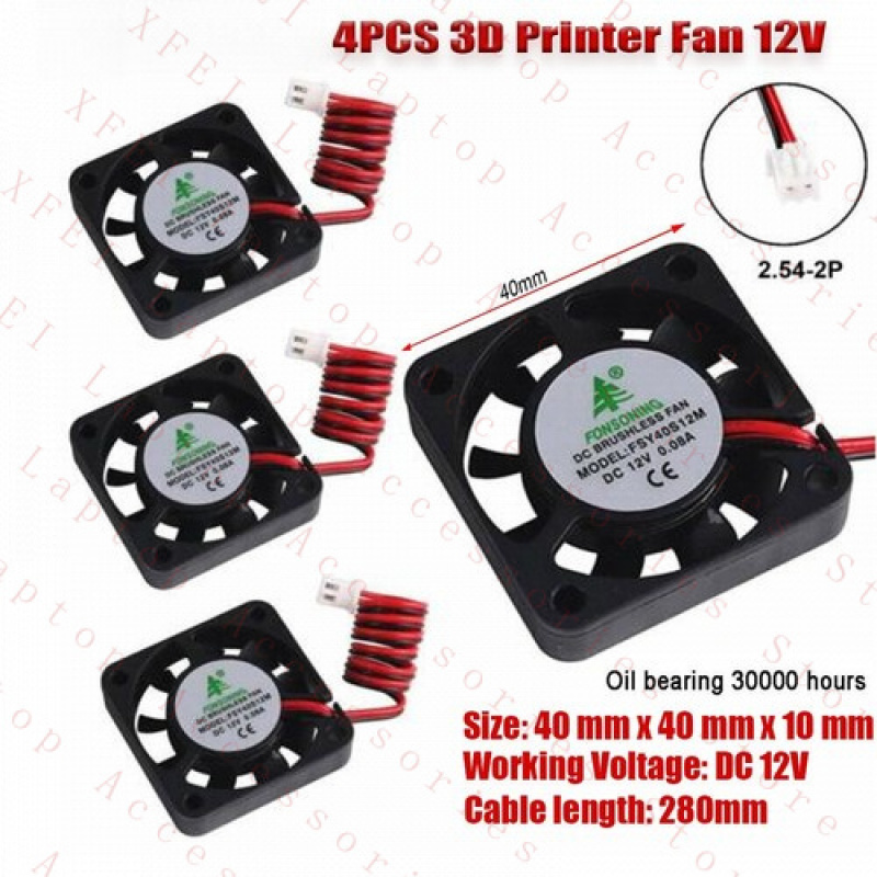 Cooling Fan 40Mm 3D - F 4X 12 В ноутбук 3D-принтер
