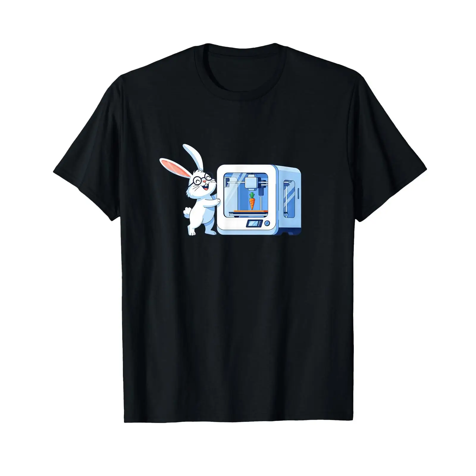 3D Printing Rabbit - Футболка с изображением умного мультяшного кролика