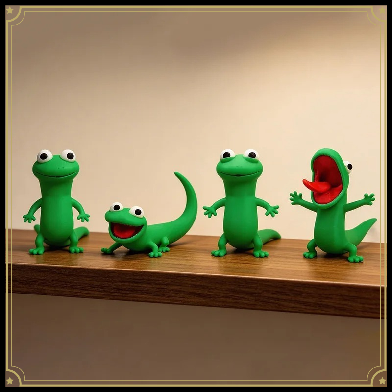 Милая зеленая ящерица, 3D-фигу – обзор и цена 3D Printing Lizard